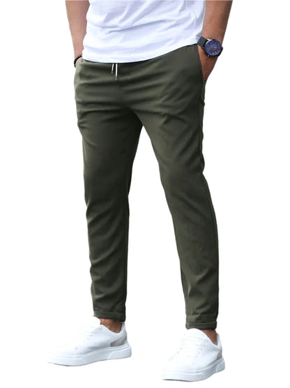 Heren Chino Broek Slim Fit met Trekkoord Groen