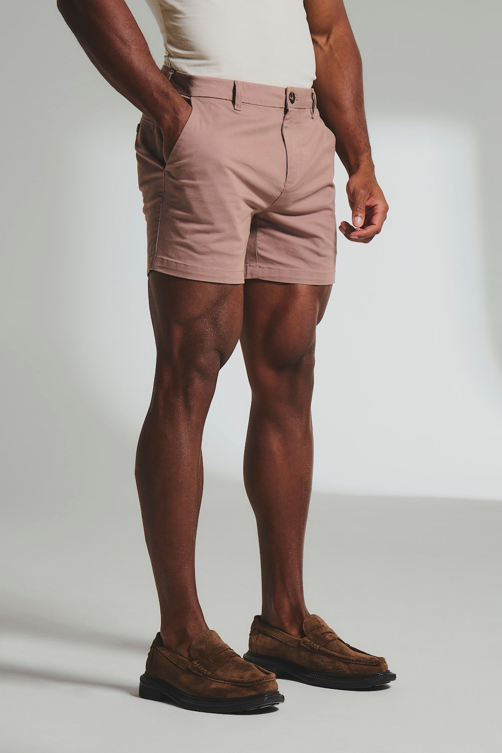 Heren Chino Shorts Slim Fit met Stretch en Korte Binnenbeenlengte