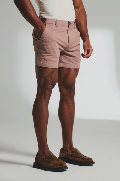 Heren Chino Shorts Slim Fit met Stretch en Korte Binnenbeenlengte