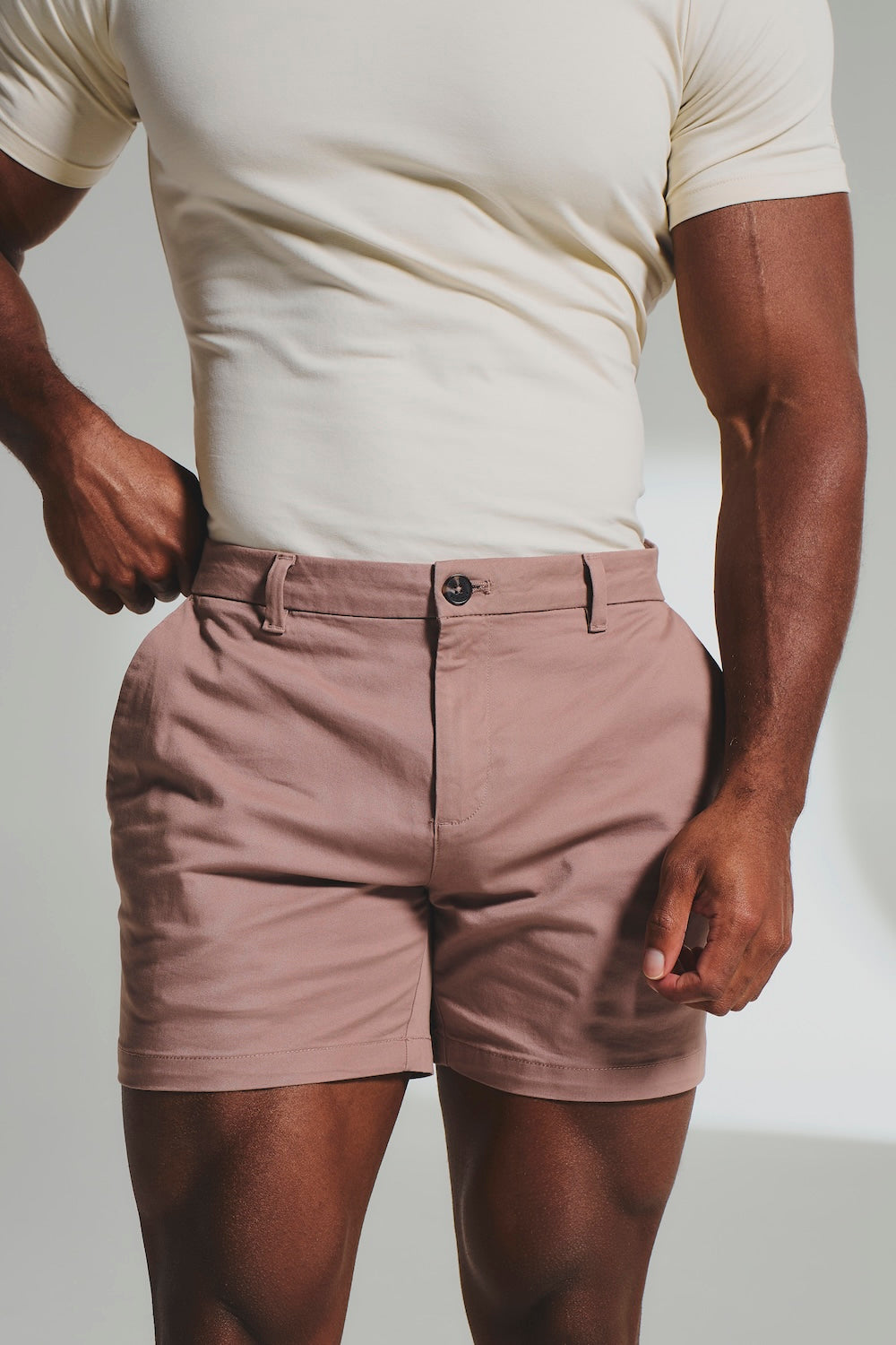 Heren Chino Shorts Slim Fit met Stretch en Korte Binnenbeenlengte