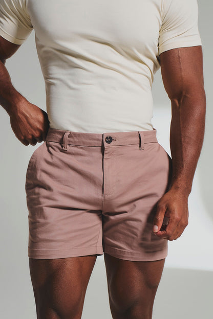 Heren Chino Shorts Slim Fit met Stretch en Korte Binnenbeenlengte