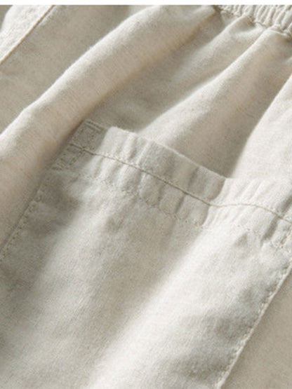 Heren Clothing Set Korte Mouw Shirt met Staande Kraag en Lange Broek