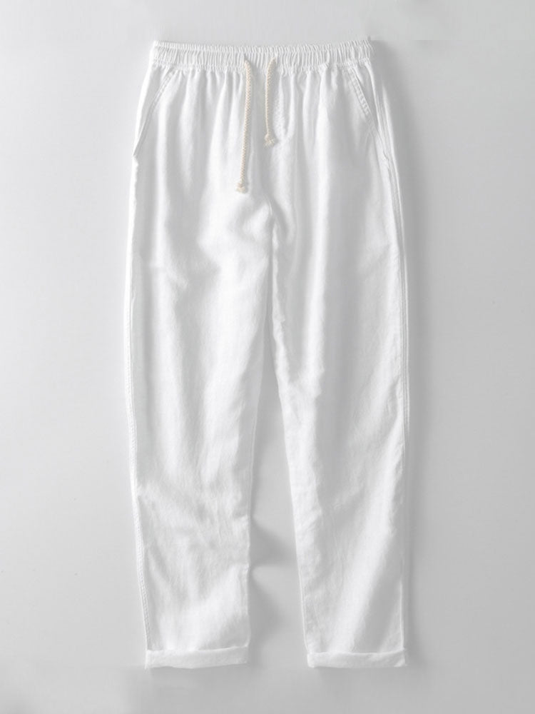 Heren Clothing Set Korte Mouw Shirt met Staande Kraag en Lange Broek