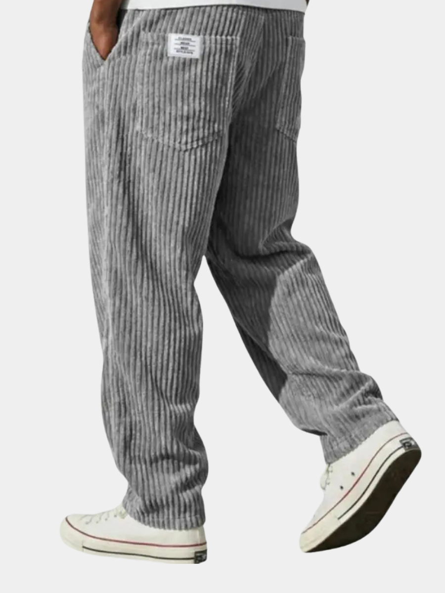 Heren Corduroybroek met Elastische Tailleband en Relaxed Fit