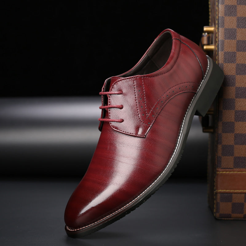 Heren Derby Schoenen met Brogue-Details en Vetersluiting
