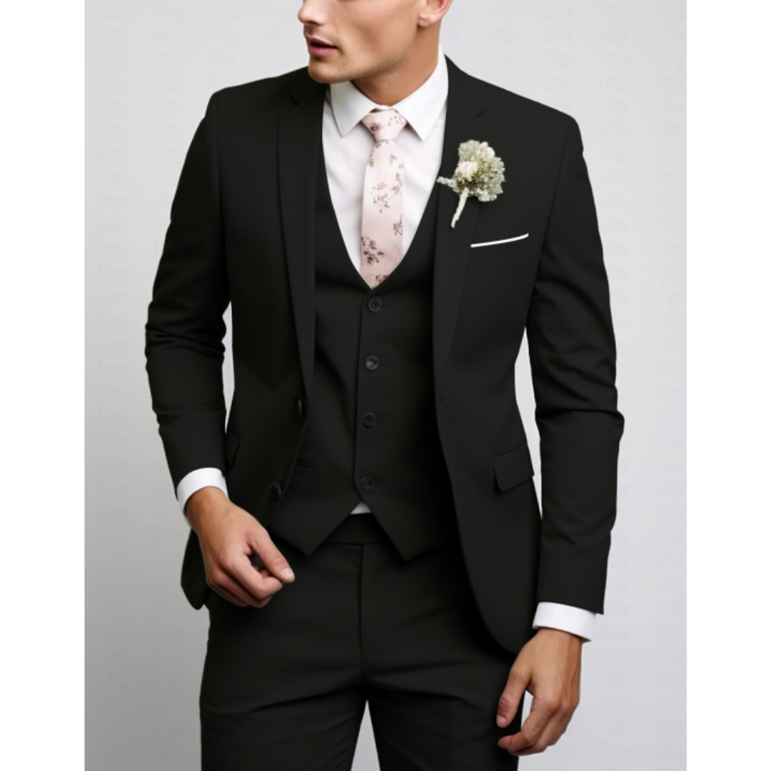 Heren Driedelig Pak met Gilet en Pantalon, Slim Fit