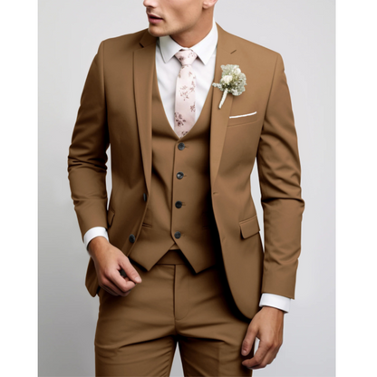 Heren Driedelig Pak met Gilet en Pantalon, Slim Fit