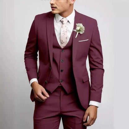 Heren Driedelig Pak met Gilet en Pantalon, Slim Fit