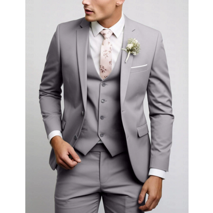 Heren Driedelig Pak met Gilet en Pantalon, Slim Fit