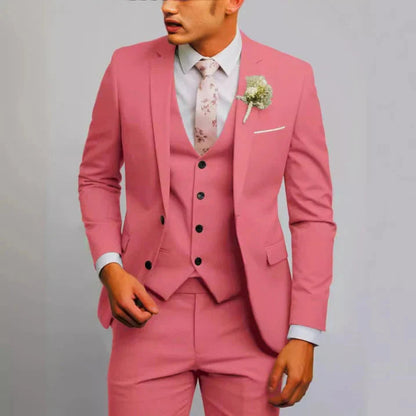 Heren Driedelig Pak met Gilet en Pantalon, Slim Fit