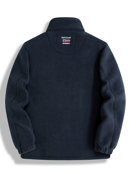 Heren Fleece jacket met Opstaande Kraag en Ritssluiting