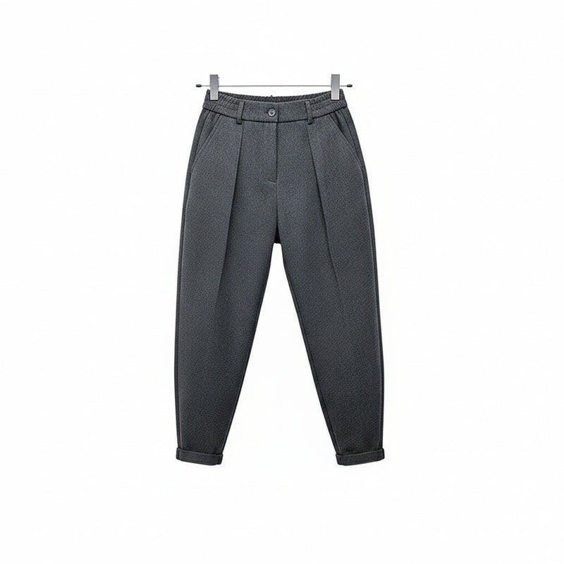Heren Geplooide Tapered Broek met Elastische Taille