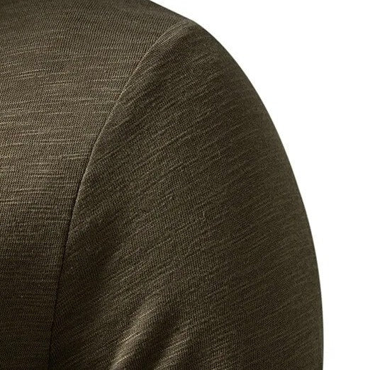 Heren Henley Shirt Lange Mouw met Knoopsluiting en Slim Fit