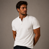 Heren Henley T-shirt Korte Mouw met Knoopsluiting