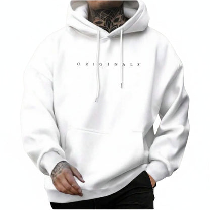 Heren Hoodie Oversized met Capuchon en Minimalistische Tekstprint