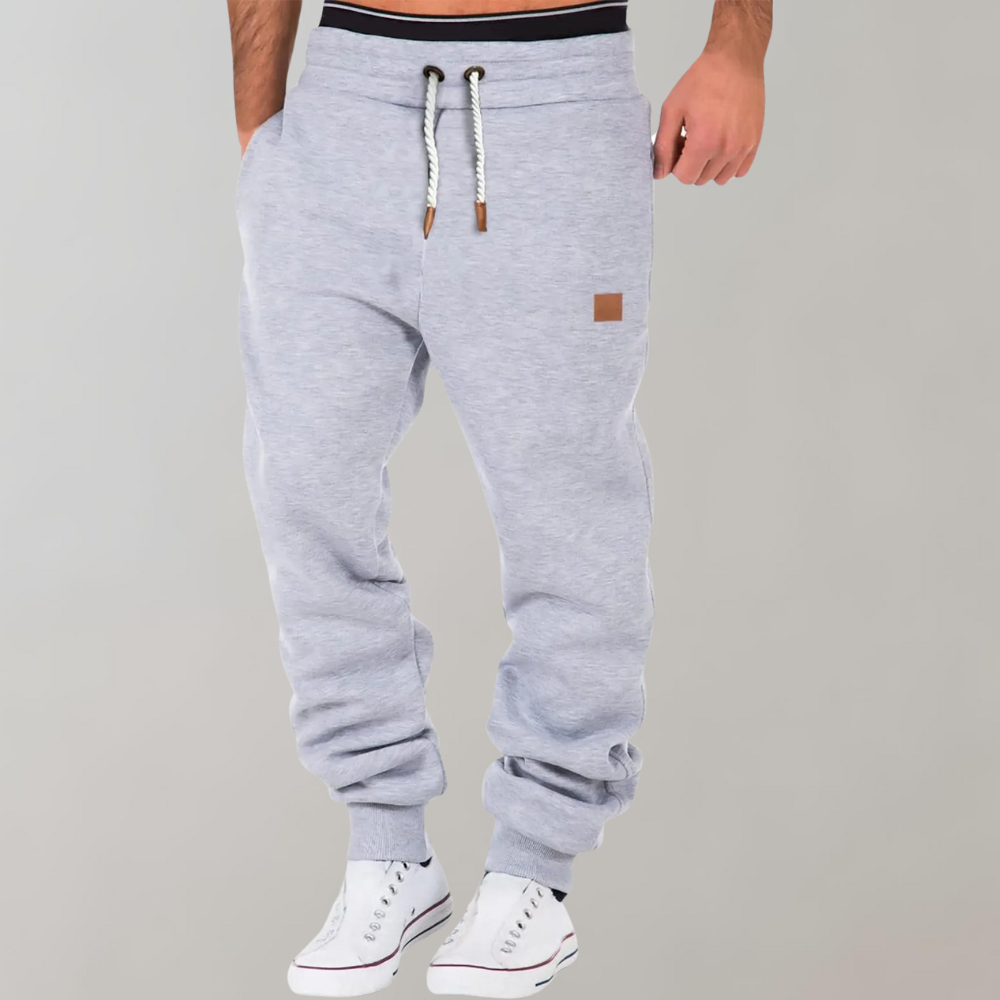 Heren Joggingbroek met Elastische Tailleband en Trekkoord Grijs