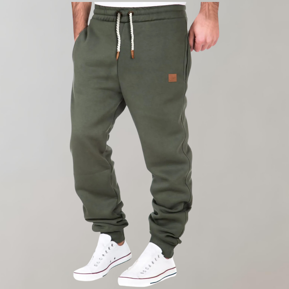 Heren Joggingbroek met Elastische Tailleband en Trekkoord Groen