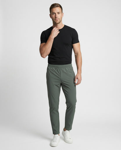 Heren Joggingbroek Slim Fit met Elastische Tailleband en Ritszakken