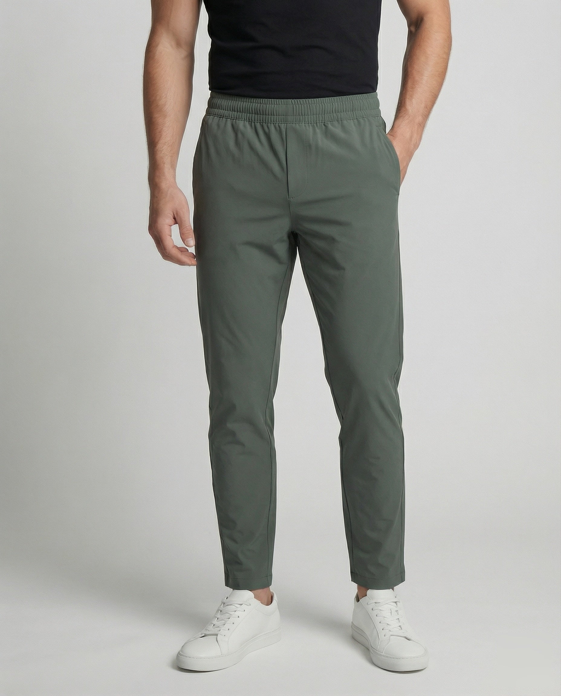 Heren Joggingbroek Slim Fit met Elastische Tailleband en Ritszakken