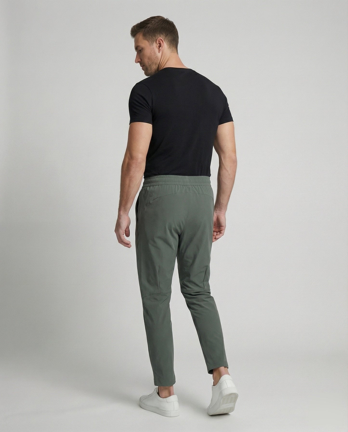Heren Joggingbroek Slim Fit met Elastische Tailleband en Ritszakken