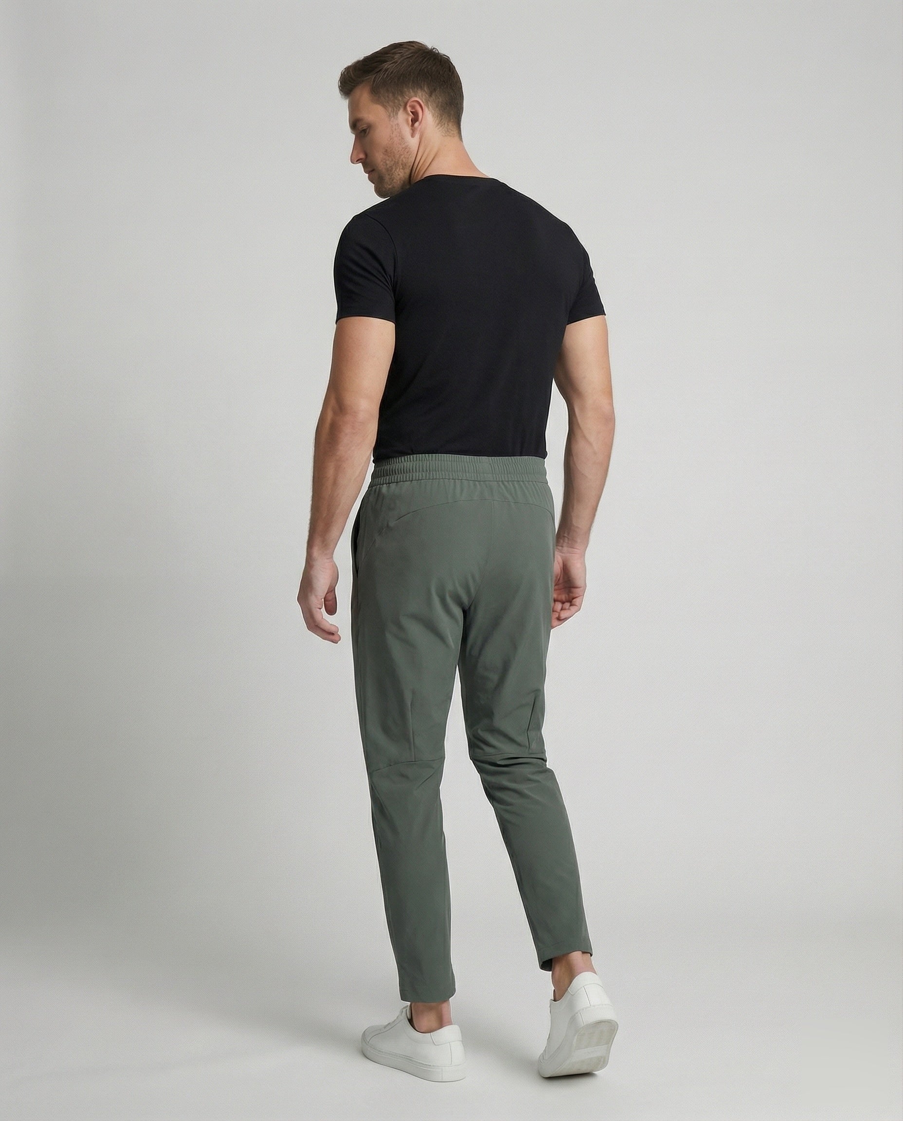 Heren Joggingbroek Slim Fit met Elastische Tailleband en Ritszakken
