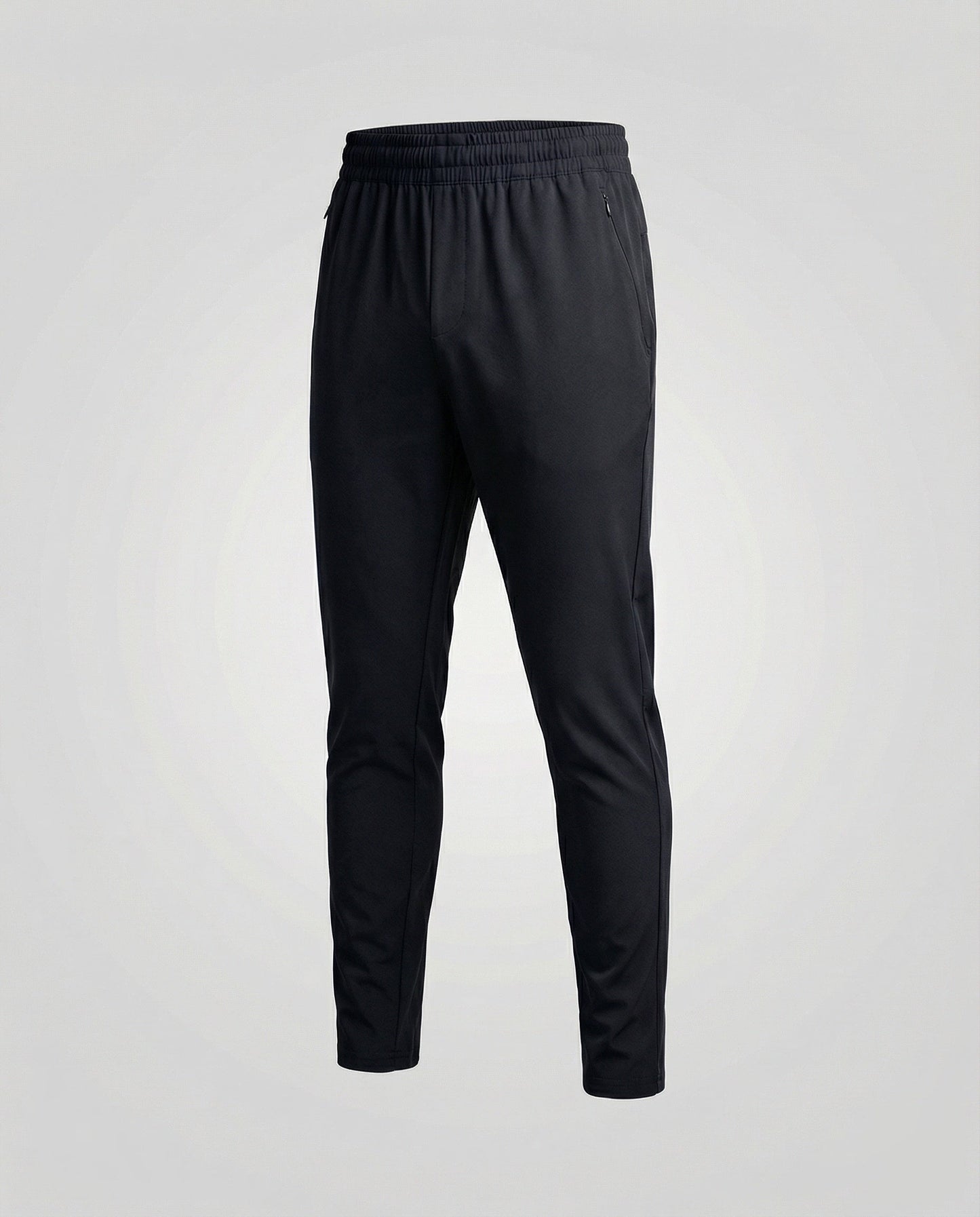 Heren Joggingbroek Slim Fit met Elastische Tailleband en Ritszakken Zwart