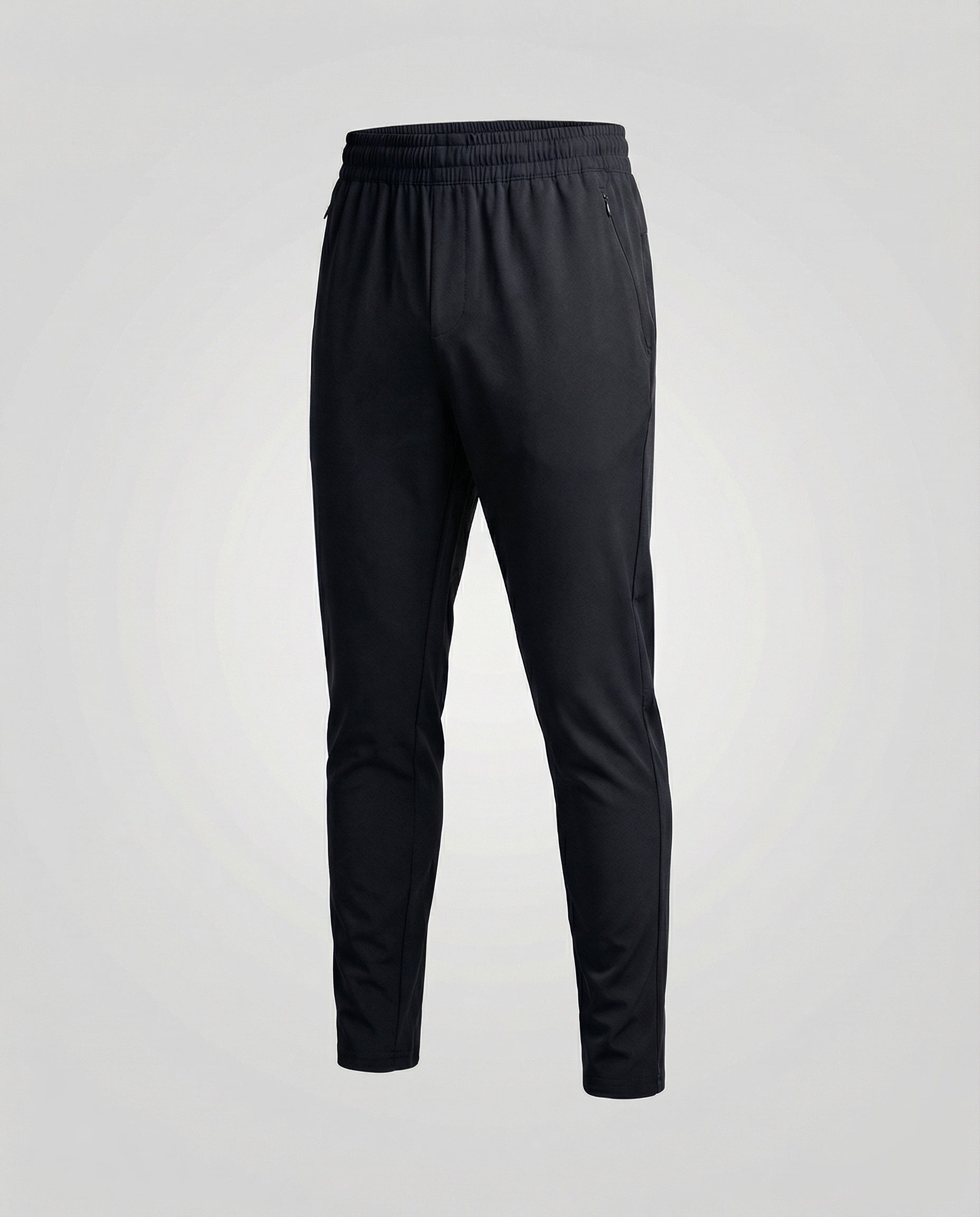 Heren Joggingbroek Slim Fit met Elastische Tailleband en Ritszakken Zwart