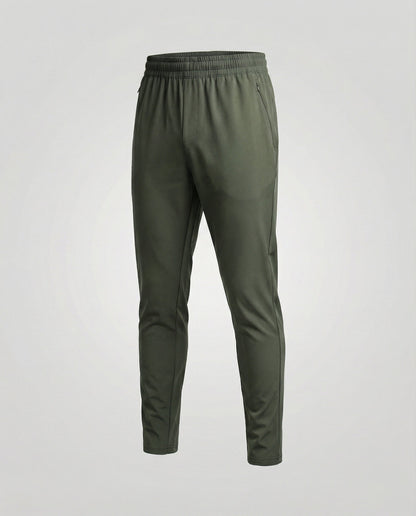 Heren Joggingbroek Slim Fit met Elastische Tailleband en Ritszakken Groen
