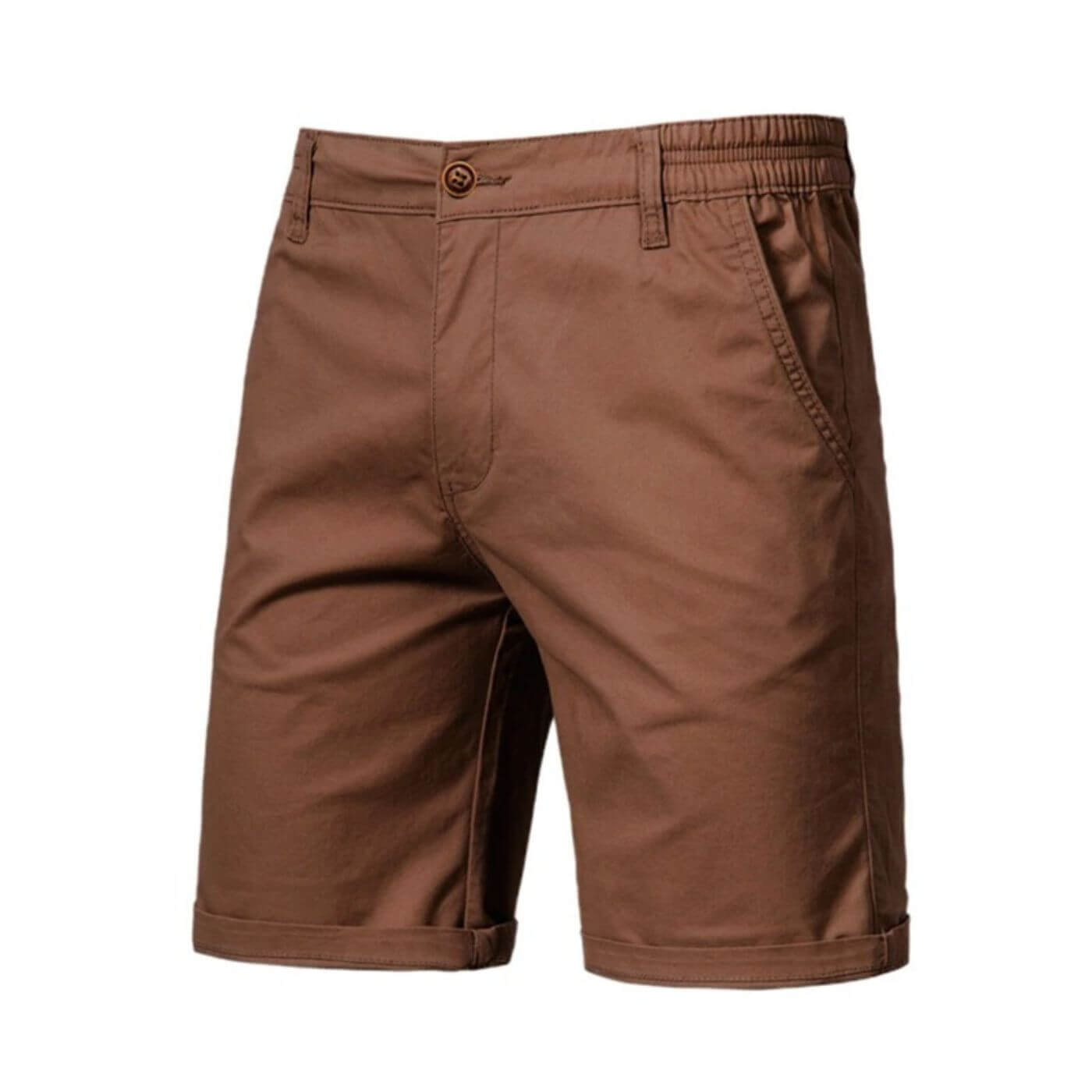 Heren Korte Broek met Stretch Tailleband Bruin