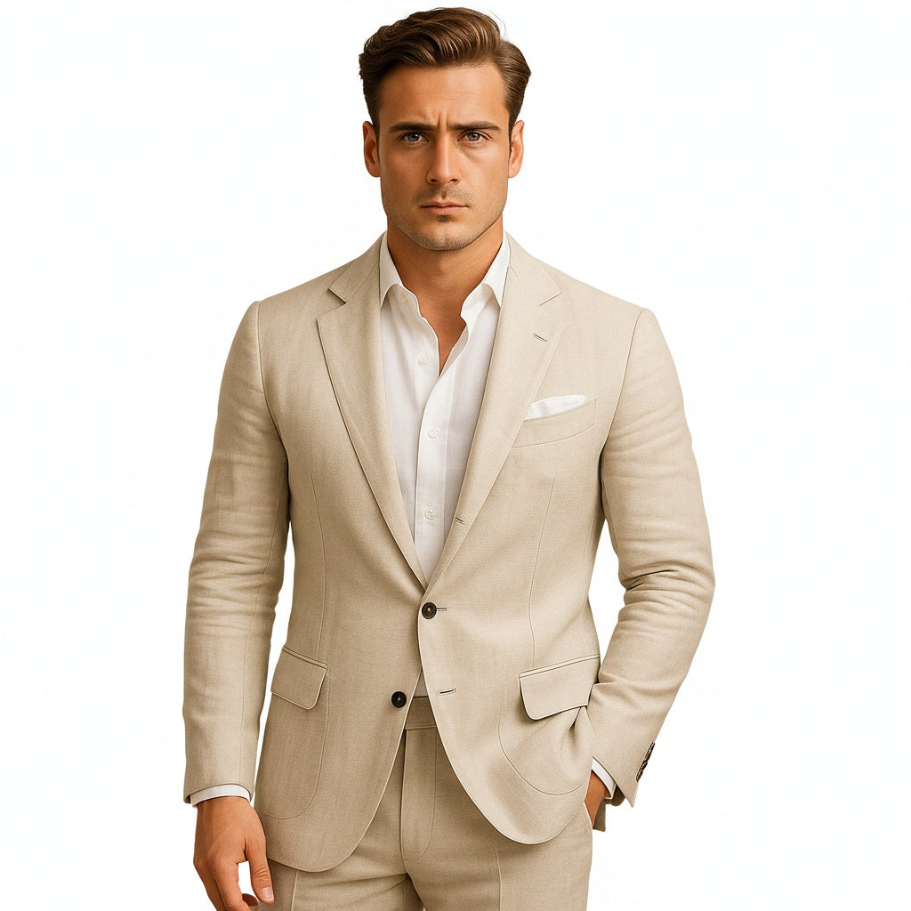 Heren Lichtgewicht Slim Fit Blazer met Eénknoopssluiting