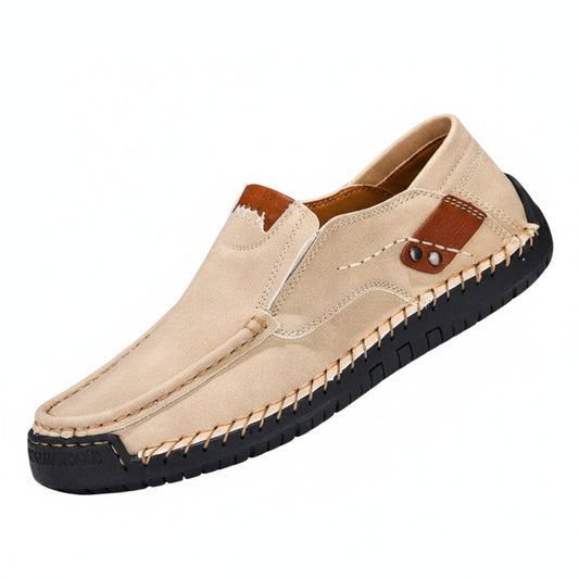 Heren Loafers Slip-On met Stiksel Detail en Vlakke Zool
