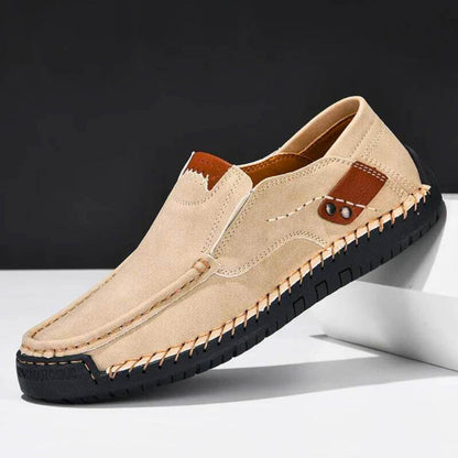 Heren Loafers Slip-On met Stiksel Detail en Vlakke Zool