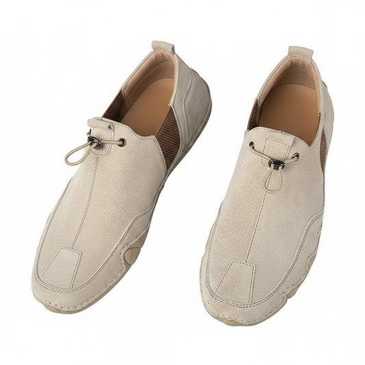 Heren Loafers Slip-on met Trekkoord en Gestructureerde Neus