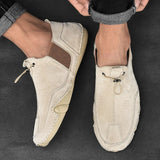 Heren Loafers Slip-on met Trekkoord en Gestructureerde Neus