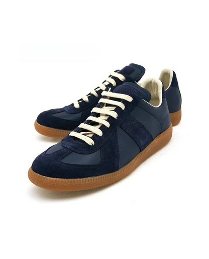 Heren Low Top Sneakers met Vetersluiting en Platte Zool