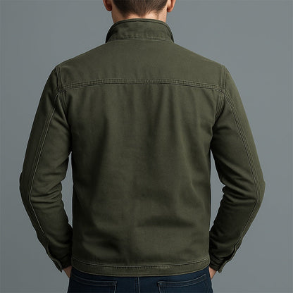 Heren Militaire Jack met Staande Kraag en Ritssluitingen