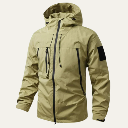 Heren Outdoor Jacket met Capuchon en Ritssluiting Regular Fit Groen