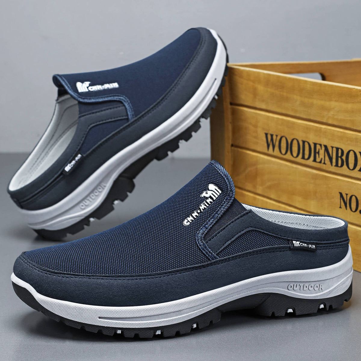 Heren Outdoor Slip-on Clogs met Memory Voetbed en Profielzool