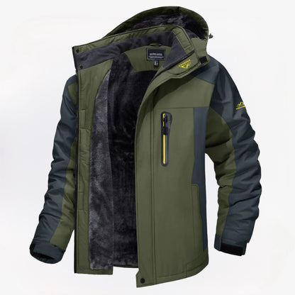 Heren Outdoor Winterjas met Capuchon en Ritssluiting Groen