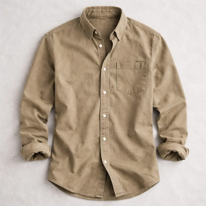 Heren Overhemd Lange Mouw met Button-down Kraag en Borstzak