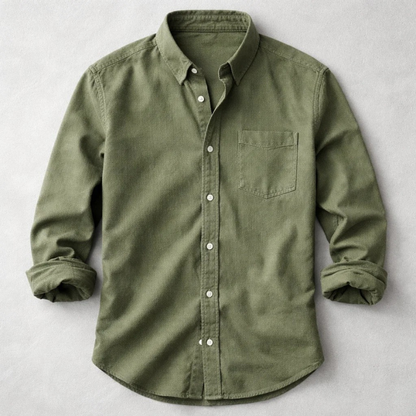 Heren Overhemd Lange Mouw met Button-down Kraag en Borstzak