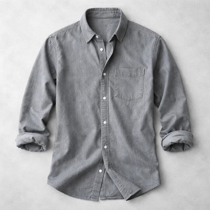Heren Overhemd Lange Mouw met Button-down Kraag en Borstzak