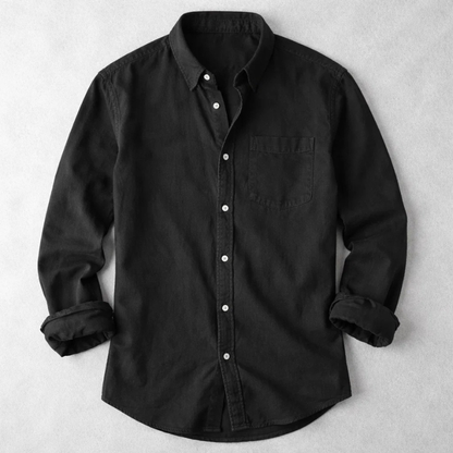 Heren Overhemd Lange Mouw met Button-down Kraag en Borstzak