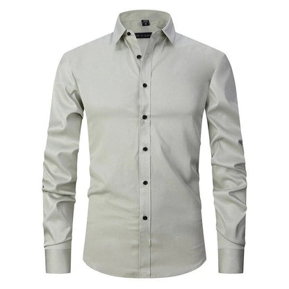 Heren Overhemd Lange Mouw met Puntkraag en Knoopsluiting Slim Fit Mintgroen
