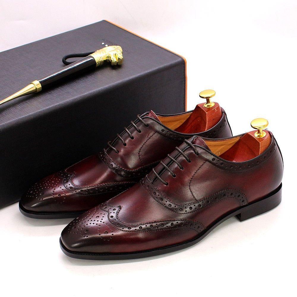 Heren Oxford Schoenen met Wingtip Brogue Details
