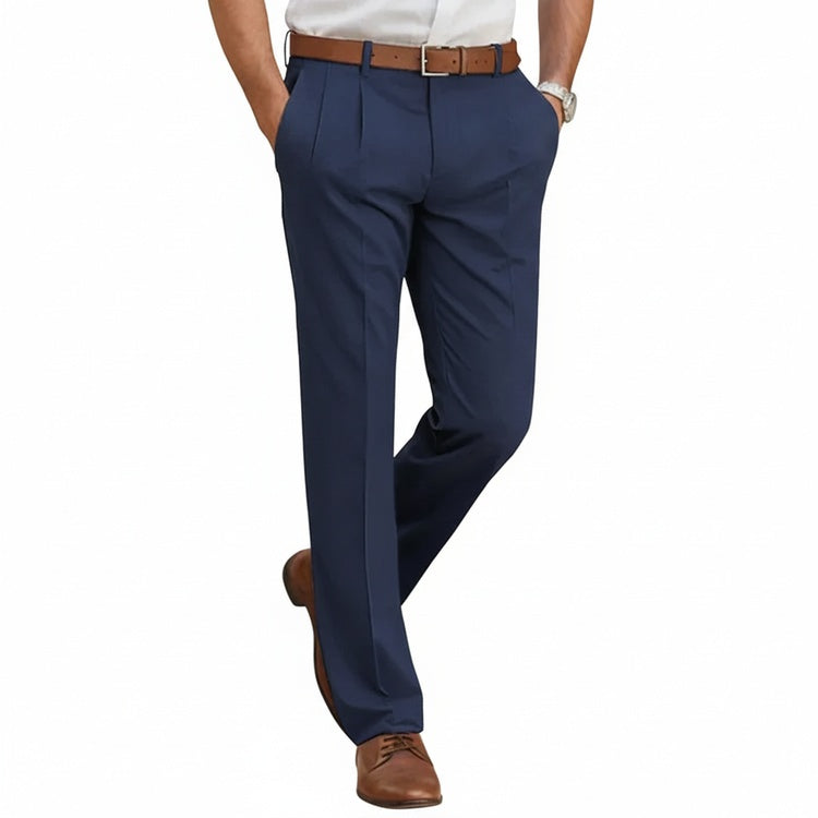 Heren Pantalon met Plooi en Steekzakken, Regular Fit