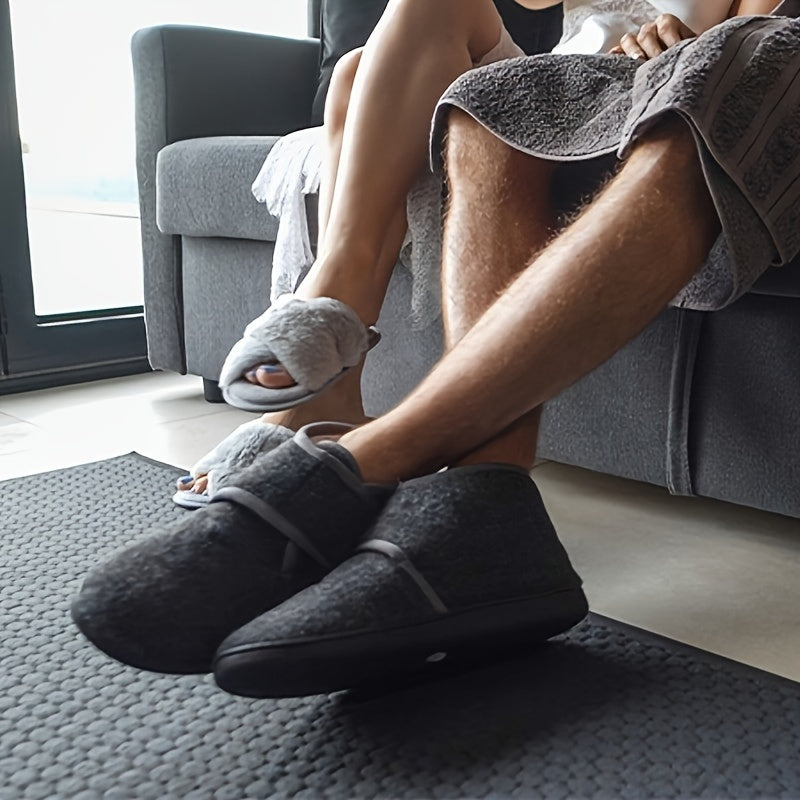 Heren Pantoffels met Klittenbandsluiting en Hoge Enkelband