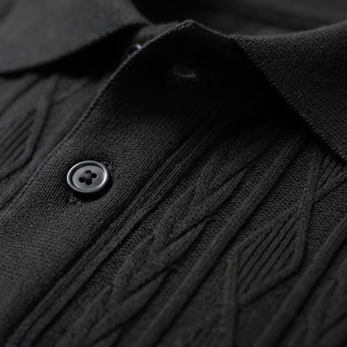 Heren Polo Korte Mouw met Getextureerd Ruitpatroon en Polokraag