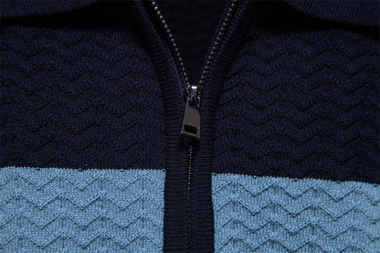 Heren Polo Korte Mouw met Ritskraag en Streepdetail