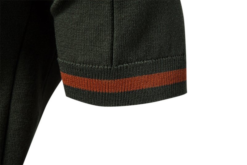 Heren Polo Korte Mouw met Ritskraag en Verticaal Ribpatroon